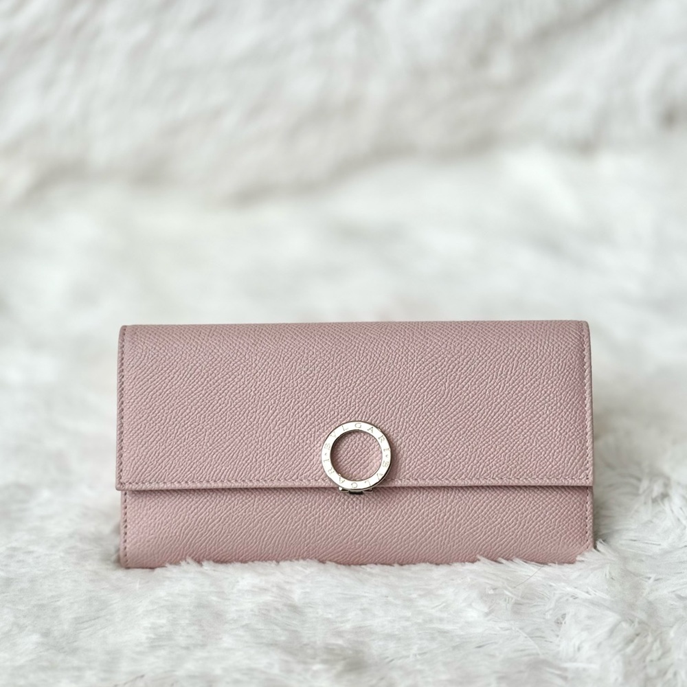 Bvlgari Wallet Purse Long Wallet Dusty Pink Woman